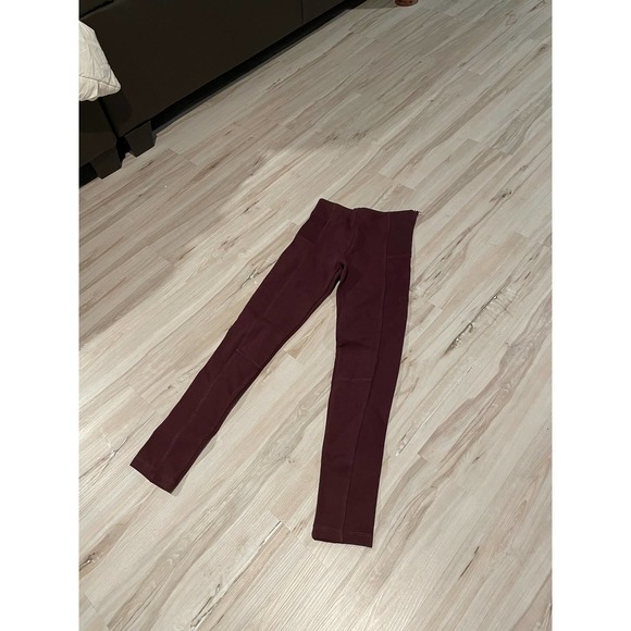Zara burgundy wine side zip leggings size small - Picture 4 of 7